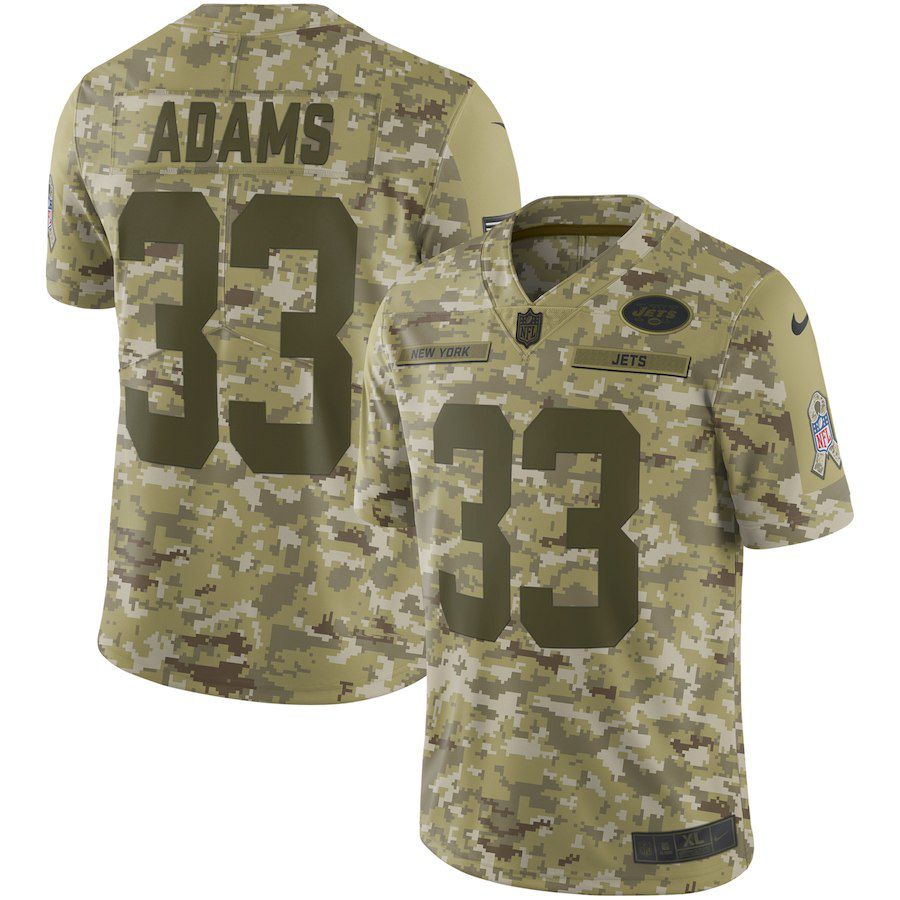 Men New York Jets #33 Adams Nike Camo Salute to Service Retired Player Limited NFL Jerseys